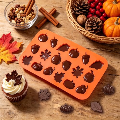 3Pack Fall Silicone Molds 18 Cavity Orange Thanksgiving