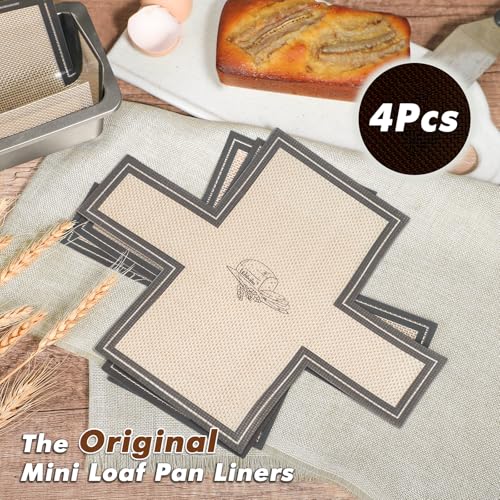 Webake Non-Stick Silicone Loaf Pan Liner for 6x3 Small Banana Bread Pan, 4 Pack Reusable Bread Loaf Pan Liners, Dishwasher Safe - color: Grey 6x3