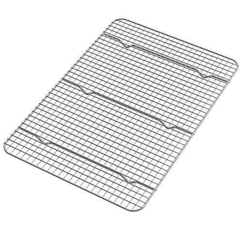 Stainless Steel Cooling Rack - Heavy Duty and Oven Safe, Good for Cooling, Baking and Roasting - Fits 15 1/4" X 10 1/4" Baking Pans - Perfect for Cookies, Cakes & More (10" x 15") - size: 10" x 15" - Set of 2