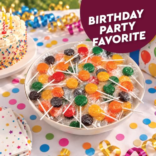 Classic Flat Lollipops, Individually Wrapped, 5 Assorted Fruit Flavors, 2lb