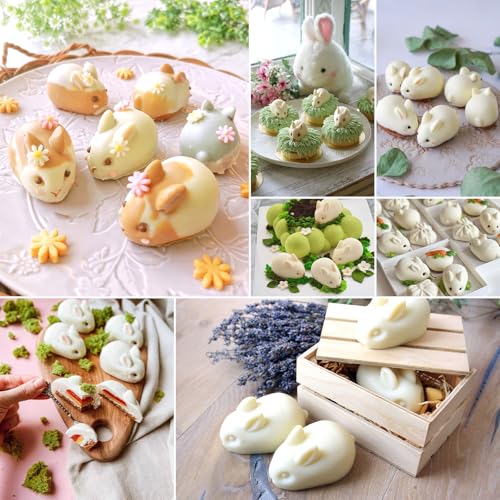 MEMOVAN 3D Easter Bunny Silicone Mold 6 Cavity Silicone Rabbit Mold Easter Rabbit Chocolate Mould for Baking Rabbit Shape Mousse Cake Jelly Dessert Fondant Cheesecake Soap Ice Cube Tray - color: Rabbit