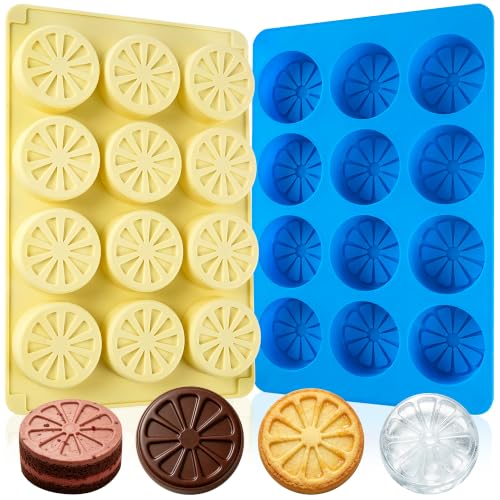 Lemon Silicone Mold for Gummy,12-Cavities Citrus Mold Silicone,2Pack Fruit Dessert Molds for Chocolate,Candy,Jello - size: 12-Cavity Lemon Silicone Molds