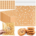 Fuyoooo 50 Pcs Self Adhesive Cookie Bags Cellophane Polka Dot Treat Bags Small Plastic with Thank You Stickers for Party Gift Giving Bakery Biscuit Candy Pastry (7.1 x 7.5 Inch) - size: 7.1 x 7.5 inch