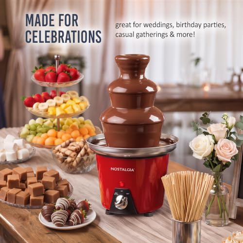 Nostalgia 24-Ounce Chocolate Fondue Fountain - color: Red, size: 3 Tier