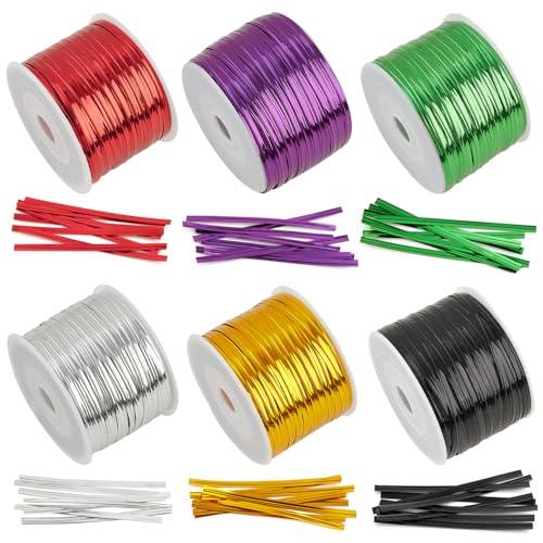 Gold Metallic Twist Ties 100 Yards – Heavy Duty Metal Twist Ties Roll for Bread Bags, Coffee Bags, Treat Bags, Garden Plants, Gift Wrapping, Crafts, Baking, and Cable Organization - color: gold