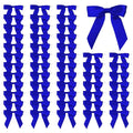 50 Pcs Satin Bows with Twist Ties, 2.5 Inch Gift Wrapping Bows, Royal Blue - color: Royal
