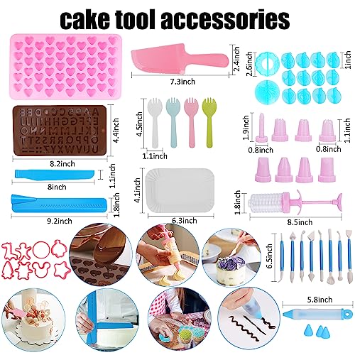 Cake Decorating Kit, 672 Pcs Cake Decorating Supplies Stand With Cake Carrier Holder Springform Pan Sets 3-Layer Toolbox Organizer Icing Piping Nozzles Cake Rotating Turntabl Baking Supplies Set Tools - size: 672 PCS