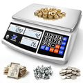 Industrial Price Counting Scale, 22lb/10kg x 0.1g Digital Bench Scale Inventory Scale for Small Parts Coin Scale, lb/g/kg/oz Units Electronic Gram Scale with LCD Backlit Display Large Platform - style: 10kg x 0.1g