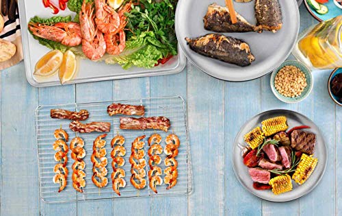 TeamFar Cooling Rack, 15"/11" Stainless Steel Wire Baking Rack, 2PCS - size: 15.3’’*11.1’’+11.7’’*9’’