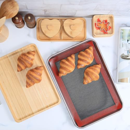 Perforated Silicone Baking Mat for Jelly Roll Pan, Non-Stick Eclair Baking Mat for 10 x 15-inch Tray Pan, 2 Pcs Mesh Cookie Sheet Liner for Homemade Bread, Sugar Cookie and Pastry - size: (14.5'' x 9.6'') Jelly Roll