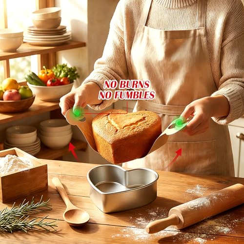 Willinglong 100 Pcs Heart Shaped Parchment Papers Pre cut Baking Sheets with Long Tabs for Easy Lift Non stick Baking Cooking Sheets for Heart Cake Pan Kitchen, Wedding, Pan Not Included (6 Inch) - size: 6 Inch