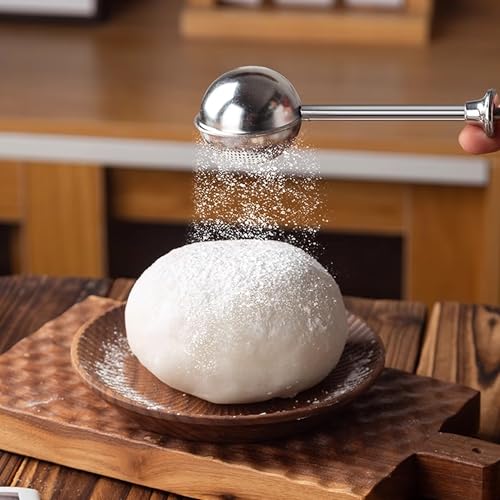 Flour Duster 304 Stainless Steel Half-Mesh Sifter Spoon