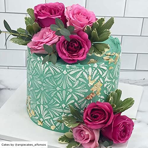 Lacupella Cake Decorating Stencil for Tall Buttercream Cake, Royal Icing, Ganache, Paint, Airbrush (Glam) - style: GLAM