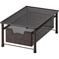 Simple Houseware Stackable Cabinet Basket Drawer Organizer, Bronze - color: Bronze, size: 1-Tier