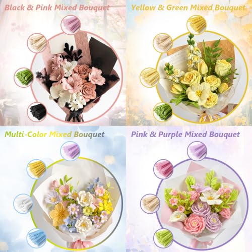 Cwczhi 3600 PCS Pipe Cleaner Flower Kit, 52 Colors Pipe Cleaners Craft - color: 52 color