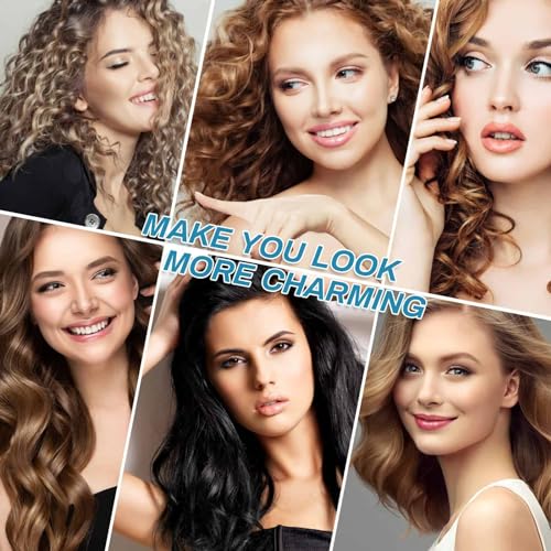 Jumbo Hair Curlers Set - 24 Large Rollers with 12 Rollers and 12 Clips for Long, Thick Volume (Blue) - color: Blue