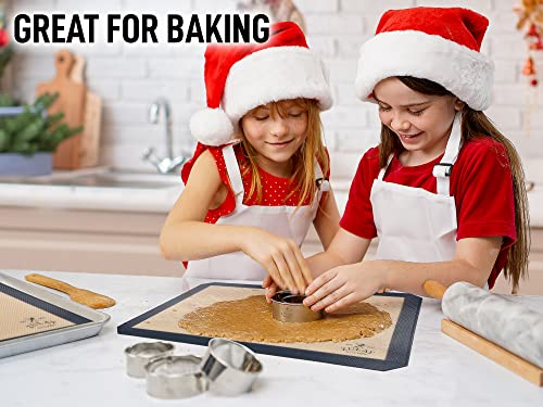 Zulay Kitchen (2 Pack) Silicone Baking Mat Sheet Set - Reusable Baking Mat Nonstick - Half Sheet Baking Mat for Oven (Size 16.5" x 11.6") - Dark Grey - color: Gray, size: 2 Pack