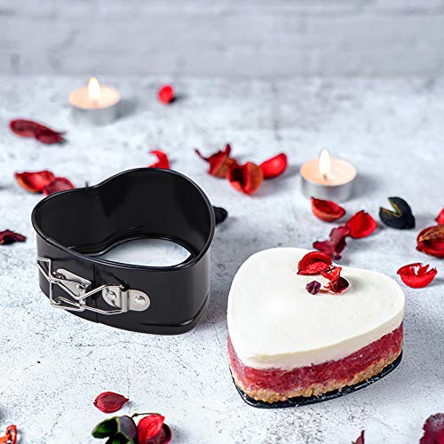 Webake Springform Pan 4 inch Heart Shape Mini Cheesecake Pan Set of 2, Cake Pan Heart Baking Molds Accessories of Instapot, Pressure Cooker, Air Fryer & Christmas, Valentine's Day Baking - size: 4 in Heart