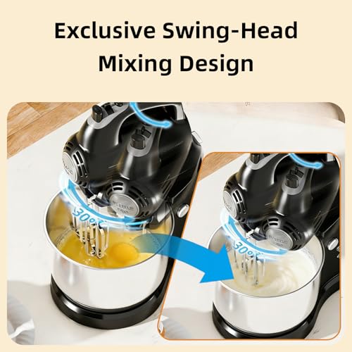3.2QT 2-in-1 Stand Mixer, Black - color: Black, size: 3.2QT