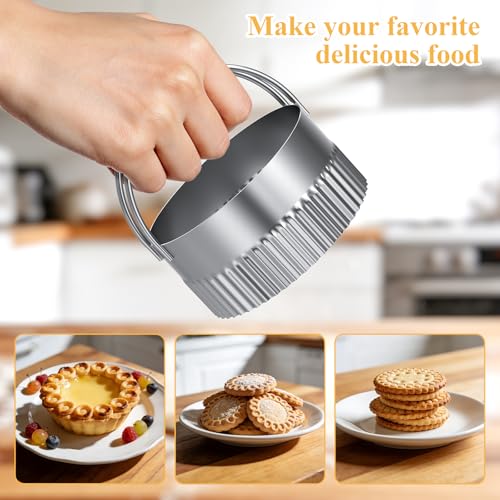 Biscuit Cutter Set of 10 pcs, Square and Fluted Cookie Cutter Set - size: 2 set