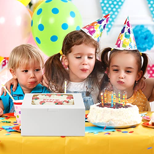 Moretoes 20 Set Cake Boxes, 10x10x5 Inches Tall White Square Bakery Boxes - size: 20pcs-10*10*5in