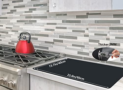 emolife Thick(2MM) Silicone Mats for Kitchen Counter, Black, 23.6"x15.7" - color: Black
