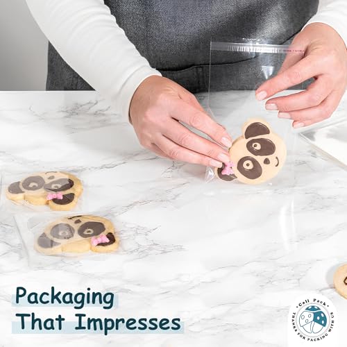 CaliPack 4" X 6" (200 Pack) Cellophane Bags w/Adhesive Self Adhesive, Resealable, Clear Gift Wrap Cellophane Bags Cookies, Treats, Sweets, Candy, Bakery, Art Prints, Photos, Envelopes - color: 4" X 6" (200 Pack)