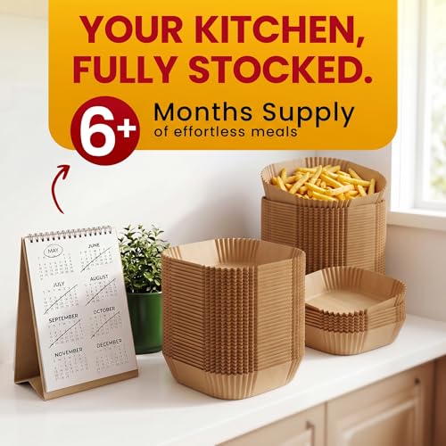 Air Fryer Liners Disposable 600 Pcs, 8" Square Non-Stick Parchment Sheets - color: 8" Square, size: 600 pcs