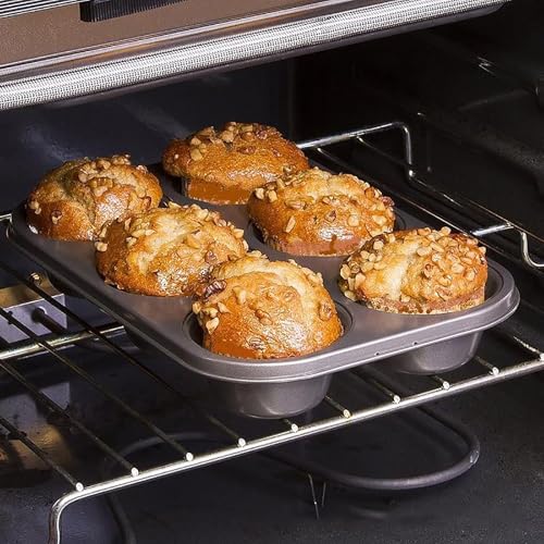 2 Packs 6-Cup Muffin Baking Pan Tin, Small Round Muffin Tin, Nonstick Cupcake Pans, Cheesecake Pans, Carbon Steel, Black - color: Black, size: 6 Cavity Muffin,2 PCS