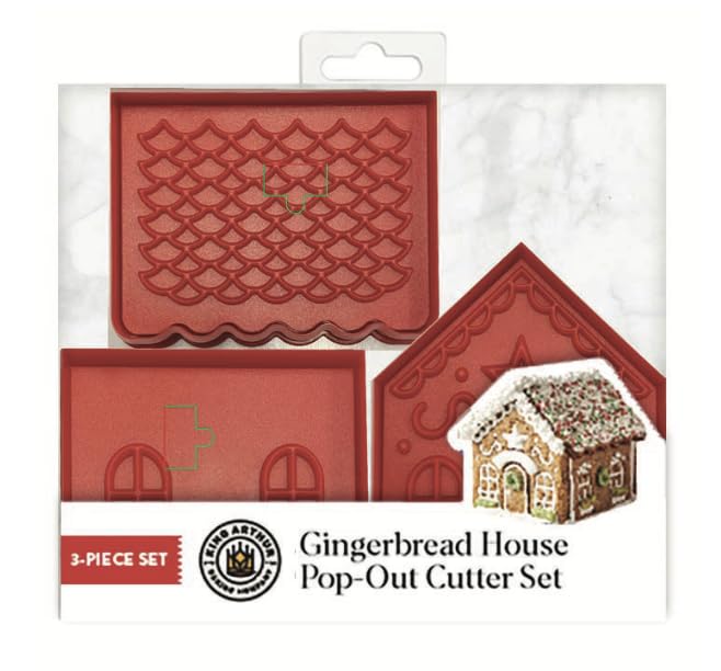 King Arthur Baking Company 3-D Gingerbread Embossing Cutters, 3 Piece Set, For Embossed Three Dimensional Gingerbread Houses For Holiday And Everyday Baking - style: 3-D Gingerbread Cutters