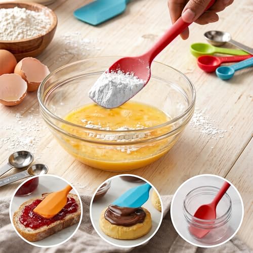 5 Pieces Silicone Spatula Set BPA Free - color: Multicolor