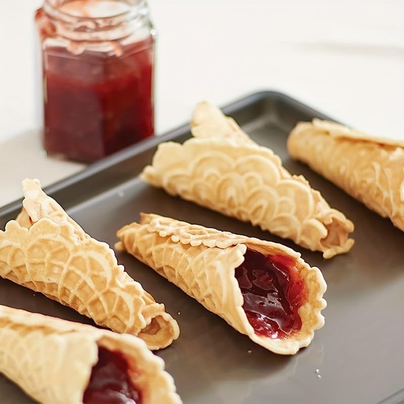 1pc, Pizzelle Roller Krumkake Cone Maker Wood Ice Cream Cone Mold DIY Cooking Kitchen Tool For Waffle Cake Egg Cone Croissant Making Kitchen Utensils Gadgets