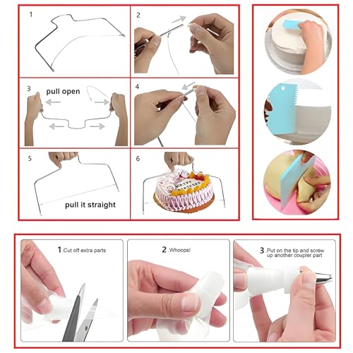 ANSLYQA Cake Decorating Kit, 340 Pcs Baking Tools (Blue)