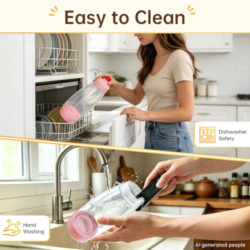 Pancake Batter Dispenser Bottle,34oz,BPA-Free Dishwasher-Safe,Pink - size: 2pcs Pink Batter Dispenser