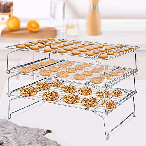 P&P CHEF 5-Tier Stainless Steel Cooling Rack, 16.5" x 11.4", Silver - color: Silver, size: 16.5" x 11.4"