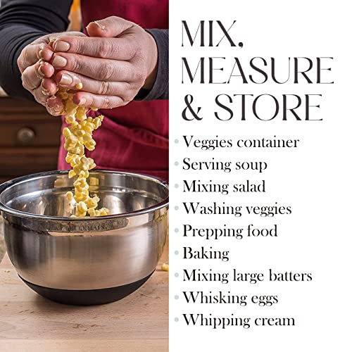 Bellemain Stainless Steel Mixing Bowls with Airtight Lids Set - Set of 5 - size: 5 Piece
