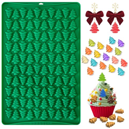 Mini Christmas Tree Candy Mold, 100 Cavity Christmas Tree Gummy Molds - color: 100-Cavity Christmas Tree Gummy Molds
