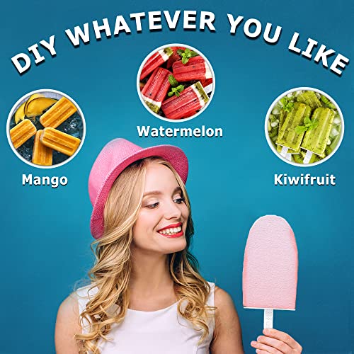 Silicone Popsicle Molds 10-cavity, DIY Ice Pop Mold for Kids Adult Teens, BPA Free Ice Cream Molds for Party Yogurt Juice Smoothies Sticks - color: Red-10 cavity