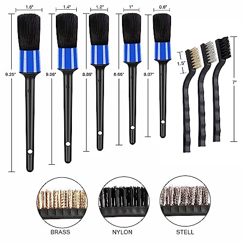 HMPLL 10pcs Detailing Brush Set, Blue - color: blue