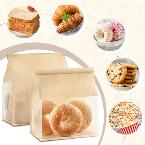 Ohuimrt Paper Bread Bags for Homemade Breads, 50 PCS, 11" x 8.7" x 4.3" - size: 11 x 8.7 x 4.3 inch