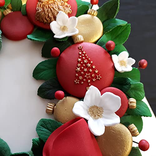 Katy Sue Hellebore Christmas Rose Silicone Mold for Christmas Cake Decorating and Crafts - Makes 3 Flowers & 3 Leaves - size: Flower heads 52, 38, 28mms