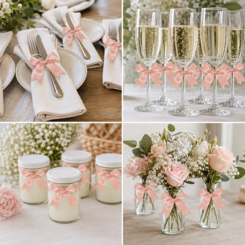 50 Pcs Twist Tie Bows for Treat Bags and Gift Wrapping, Dusty Pink - color: Dusty Pink