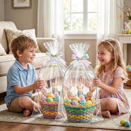 20PCS Clear Cellophane Gift Bags 18x30 Inch Small Gift Basket Wrap Bag - size: 20pcs 18x30 Inch