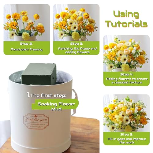 6 Pcs Round Floral Foam 3.2x1.6in Florist Foam for Flower Arrangements - size: 6Pcs-(3.2" x 1.6")