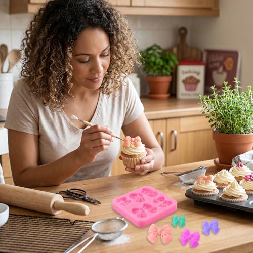 4pcs Bow Chocolate Mold, Reusable, Easy to Demold