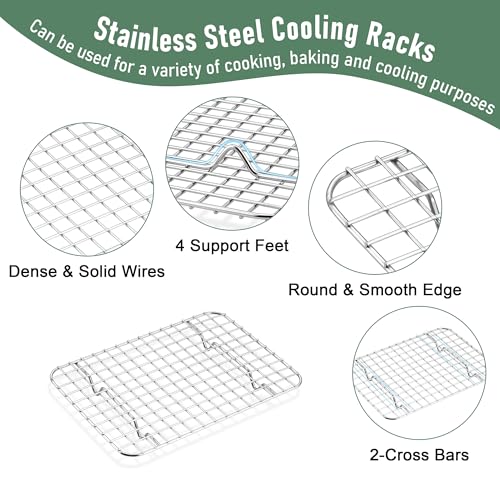 Homikit Toaster Oven Pan with Rack (1 Small Baking Sheet+1 Rack), 9” x 7” - size: 9*7 Inch