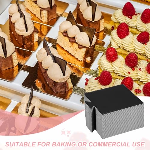 uxcell 50 Pcs Mini Cake Boards 2.8 Inch Mousse Base Square Black - size: 2.8 Inch