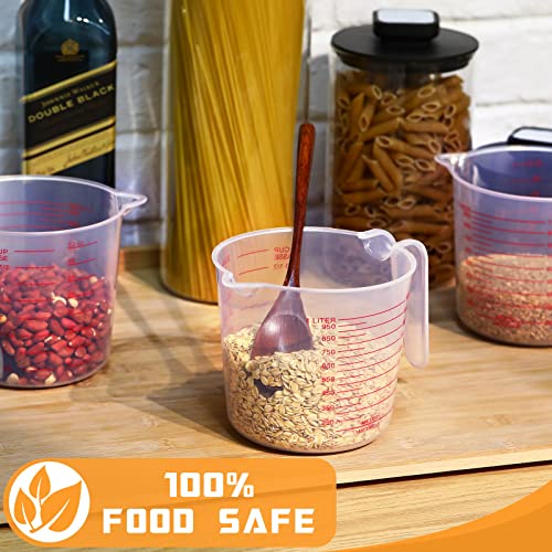 12 Pcs 4 Cup/32 oz Plastic Measuring Cups with Handle