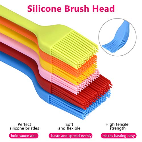 Hhyn Silicone Basting Brush Set 6 Pack, 2 Large & 4 Small - color: 6 Pcs Multicolor