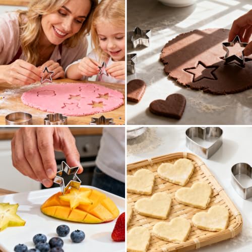 30PCS Mini Cookie Cutters Shapes Set with Box for Kids